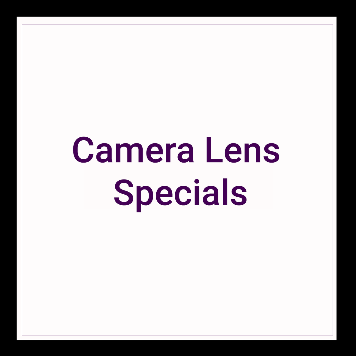 Camera Lens Specials collection banner for camera lenses at Foto Discount World.