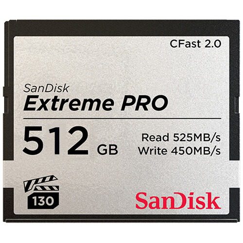 SanDisk Extreme PRO CFAST 512GB Memory Card