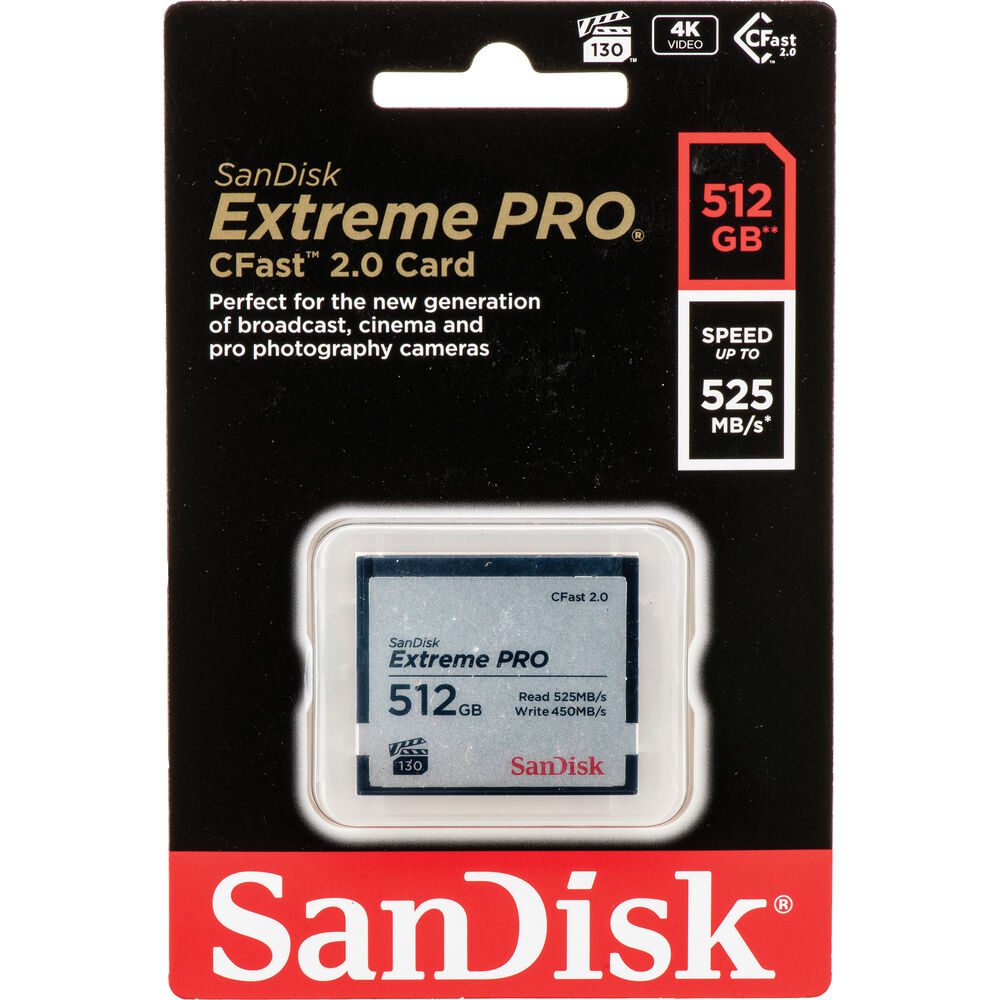 SanDisk Extreme PRO CFAST 512GB Memory Card