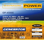 Supersonic Petrol & Oil 4-Stroke Generator OP-4500E - Load Shedding|B0FVM51Y8B