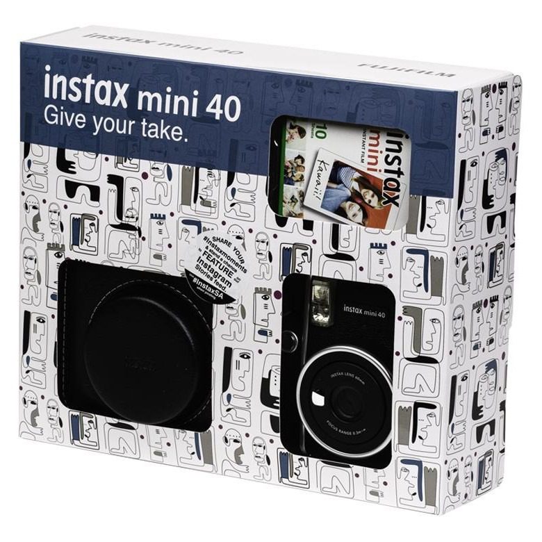 Fujifilm Instax Mini 40 (Black) + 1 Film + 1 Case