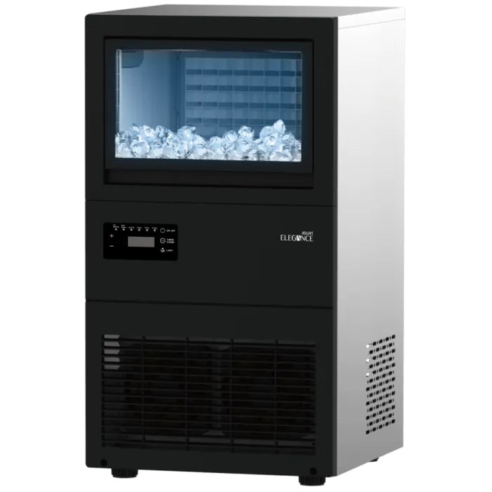 Elegance IC4501 Plumbed Upright Ice Maker - 40kg/24hr Black Stainless Steel