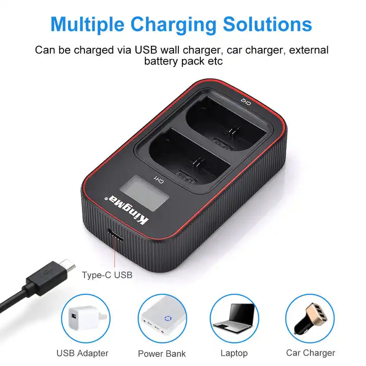 Canon LCD Dual BM058-LPE6 Replacement Battery Charger For Canon LP-E6 from Kingma