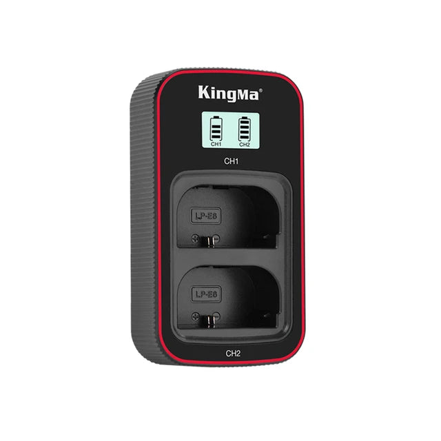 kingma lcd dual lp-e6 charger
