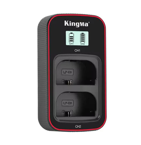 Kingma BM058-LPE6 LCD Dual Battery Charger for Canon LP-E6