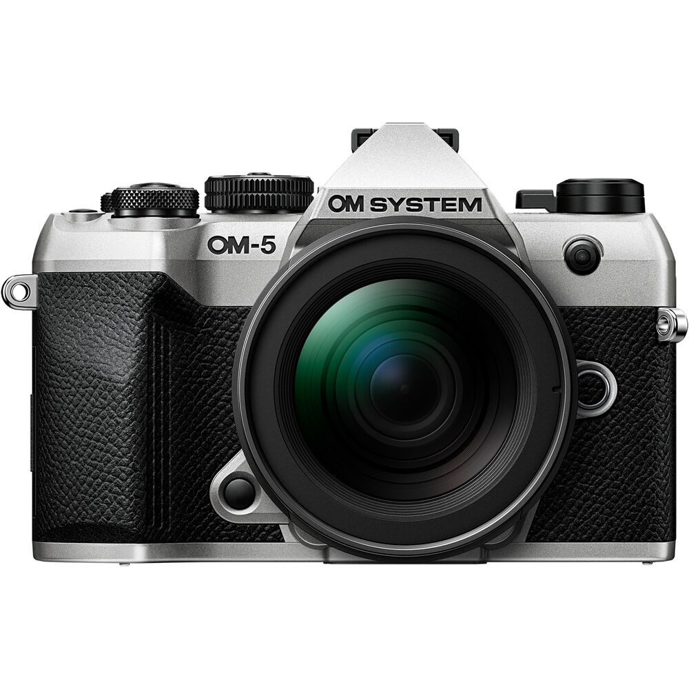om systems om-5 mkii with 12-45mm lens silver