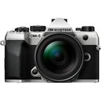 om systems om-5 mkii with 12-45mm lens silver