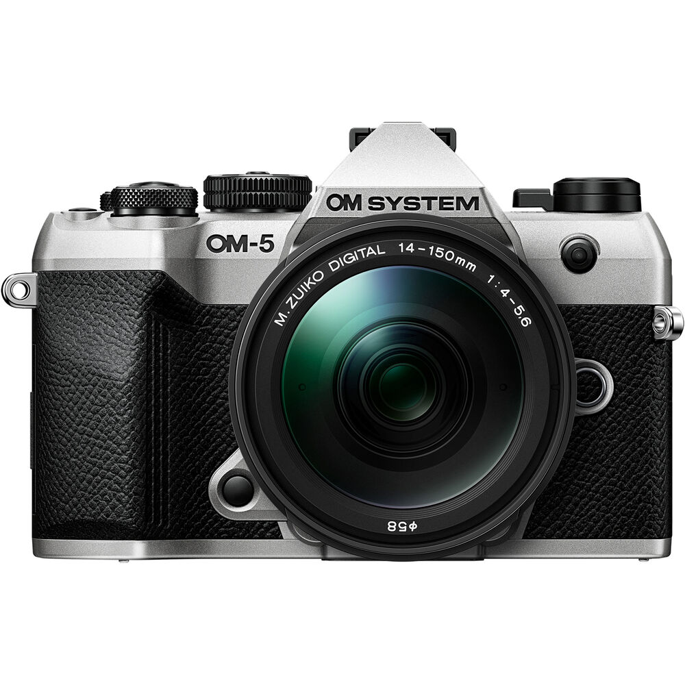 om systems om-5 mkii with 14-150mm lens silver