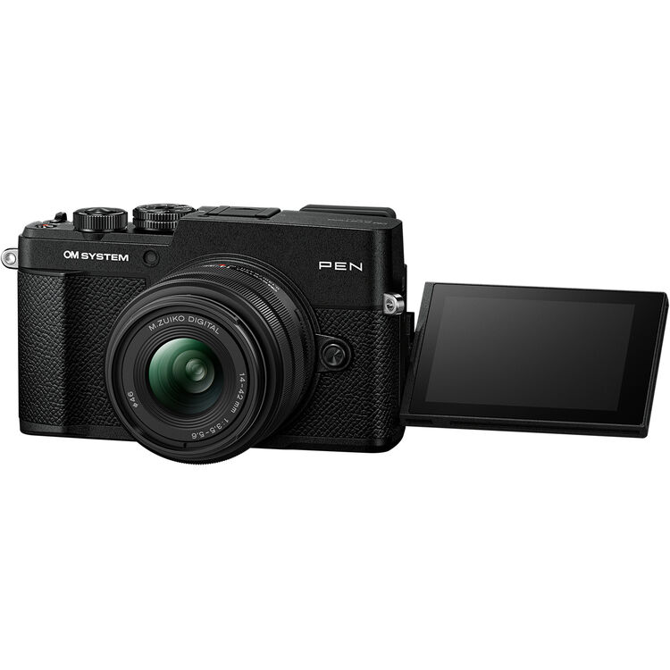 OM SYSTEM PEN Mirrorless Camera with 14-42mm III Lens (Black)