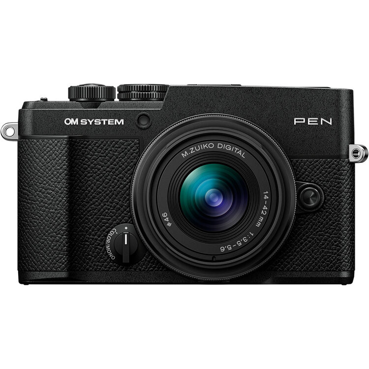 OM SYSTEM PEN Mirrorless Camera with 14-42mm III Lens (Black)