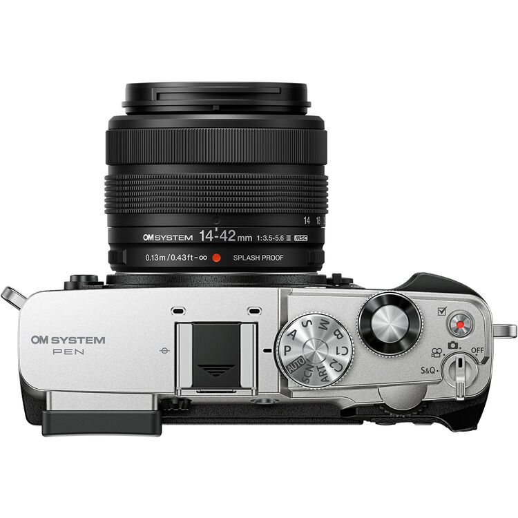 OM SYSTEM PEN Mirrorless Camera with 14-42mm III Lens (Silver)