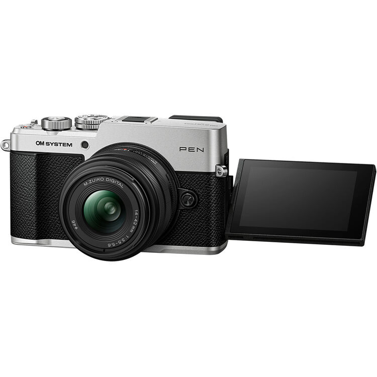 OM SYSTEM PEN Mirrorless Camera with 14-42mm III Lens (Silver)
