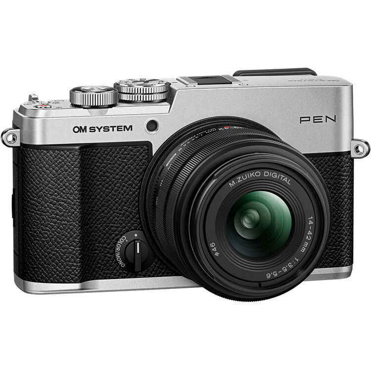 OM SYSTEM PEN Mirrorless Camera with 14-42mm III Lens (Silver)