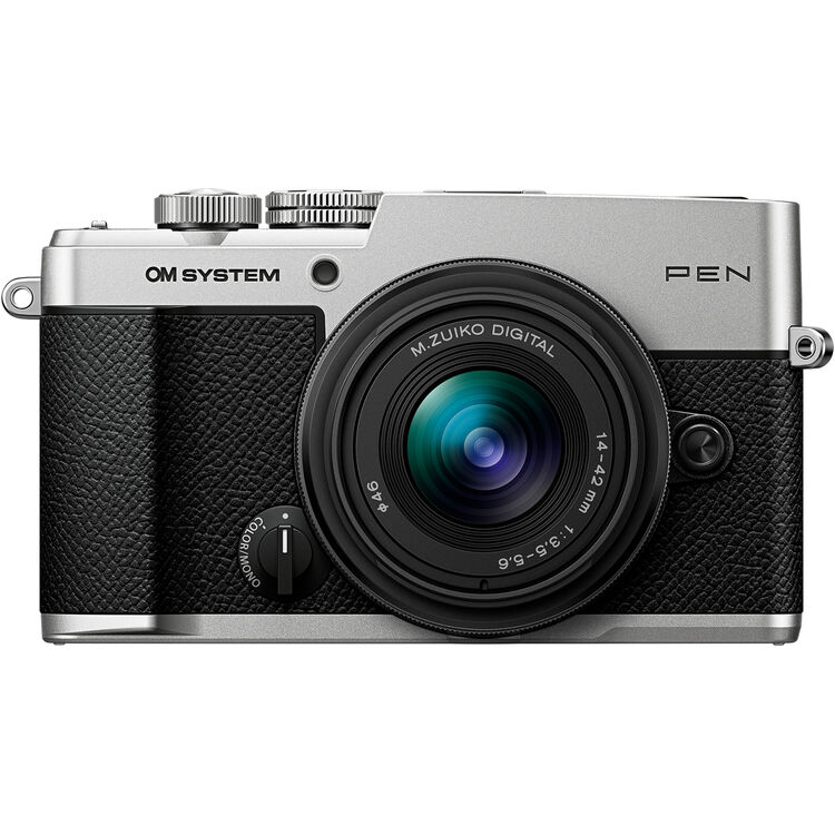 OM SYSTEM PEN Mirrorless Camera with 14-42mm III Lens (Silver)