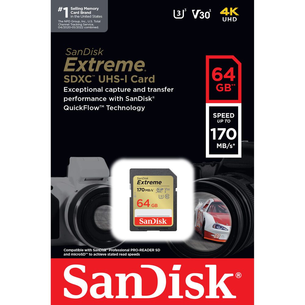 SanDisk 64GB Extreme SDXC Memory Card