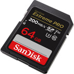 SanDisk Extreme Pro SD UHS I 64GB Card for 4K Video 200MB/s Read &amp; 90MB/s Write