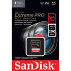 SanDisk Extreme Pro SD UHS I 64GB Card for 4K Video 200MB/s Read &amp; 90MB/s Write