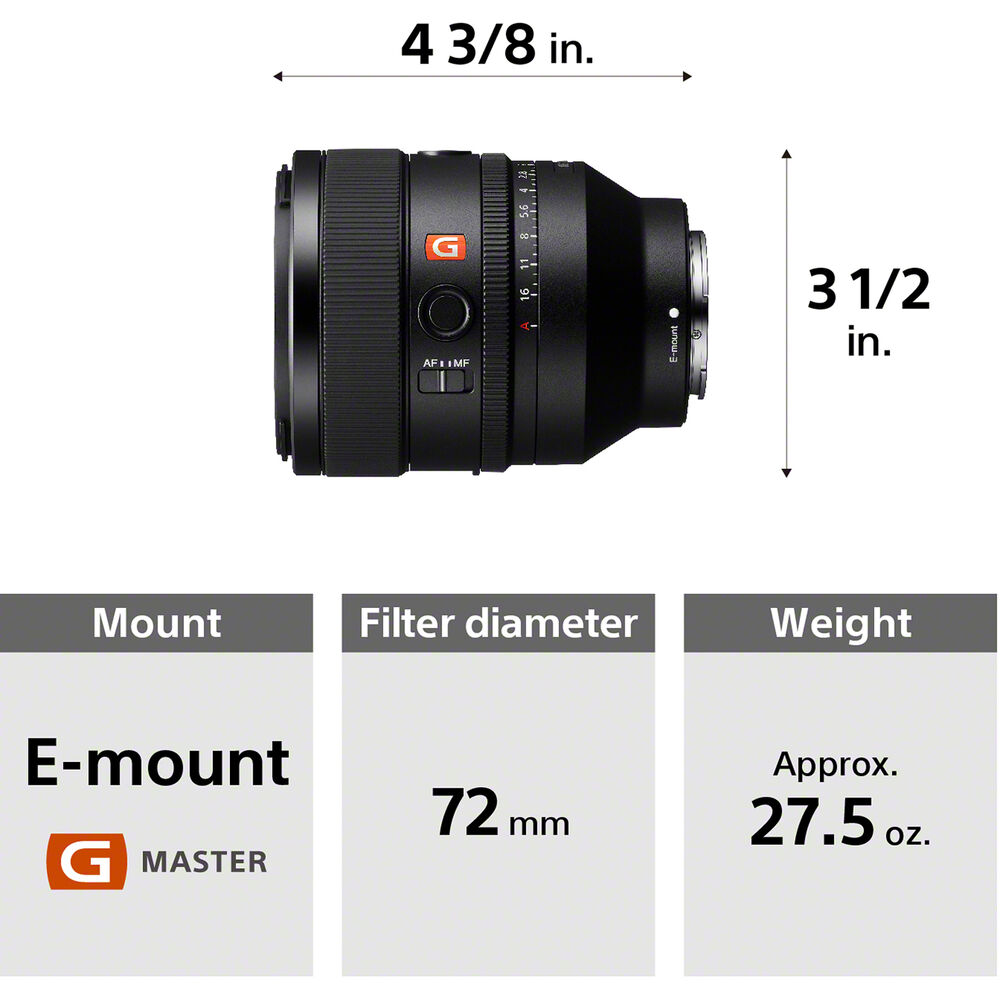 Sony FE 50mm f1.2 GM Mirrorless Camera Lens