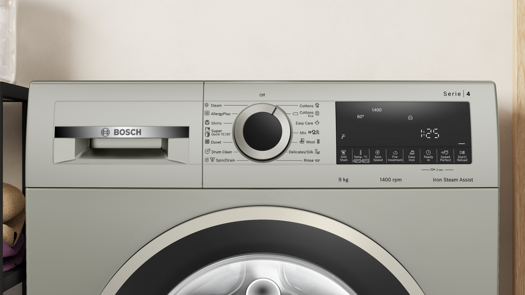 Bosch WGA1440XZA 9kg Series 4 Front Load Washing Machine – Silver Inox