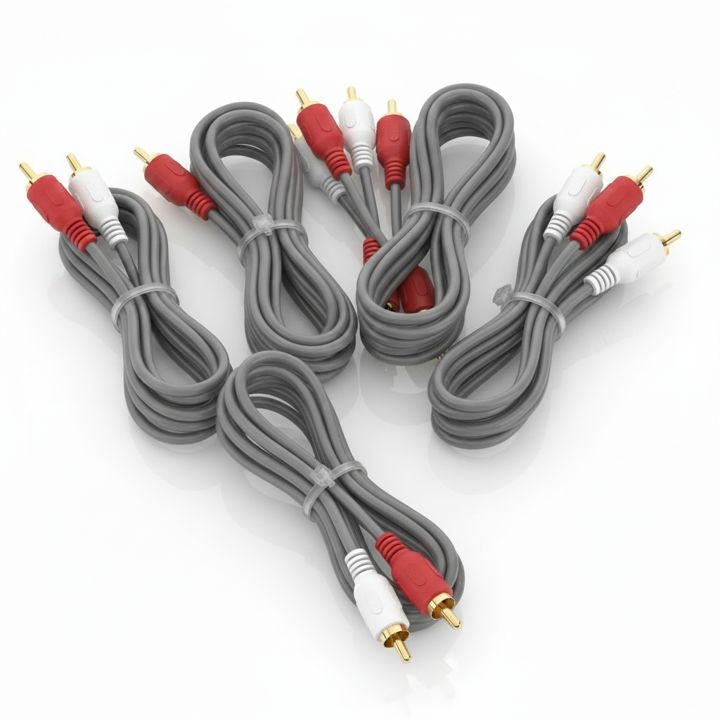 Yodata 2m Dual RCA Cable 5-Pack Gray Sleeve