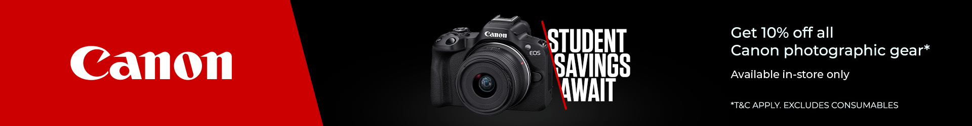 CANON 10% OFF FOR STUDENTS 1920x250